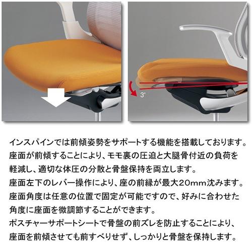コクヨ インスパイン（INSPINE） ヘッドレスト付きタイプ 可動肘 ブラックフレーム 座革張り コクヨ オフィスチェア CR-GA2515E6L7E6-W/V_10