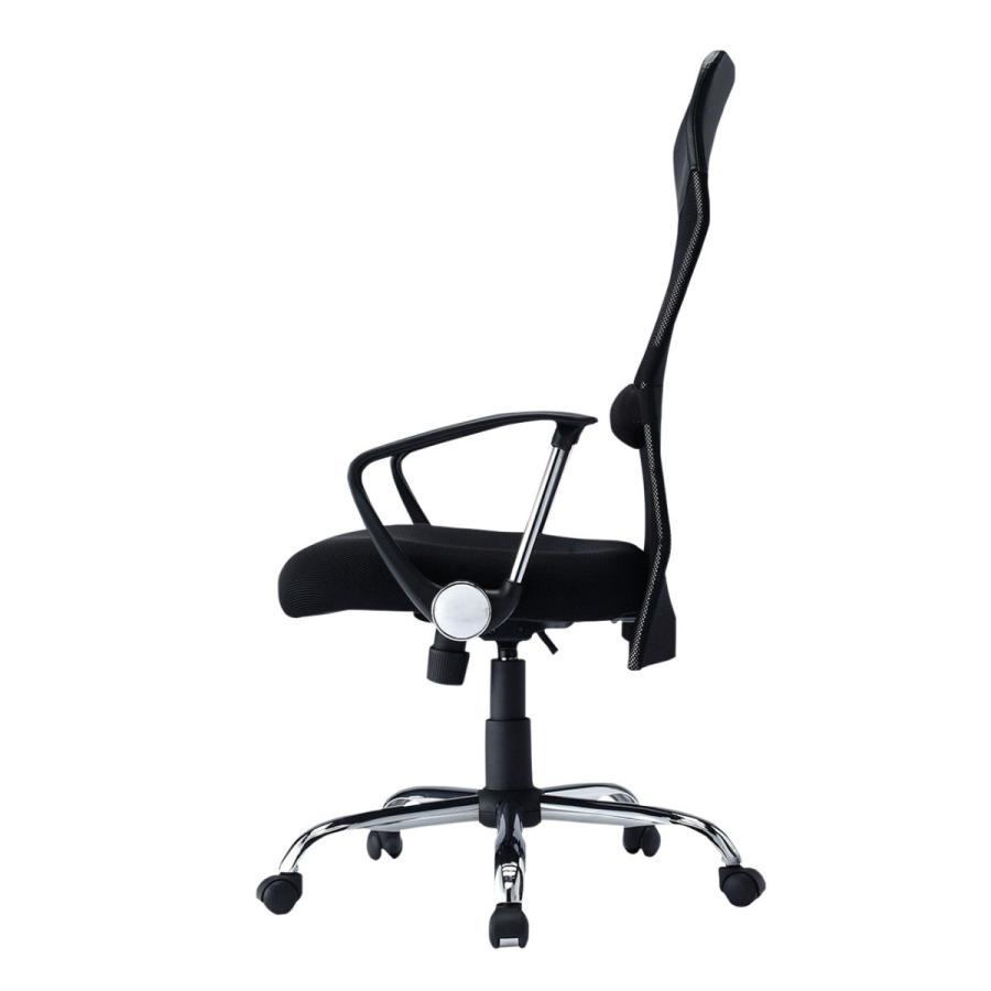 オフィスチェア SNC-NET15ABK バックメッシュ  ヘッドレスト付き 座面ガス圧昇降 ランバーサポート付き ひじ掛けあり サンワサプライ_3