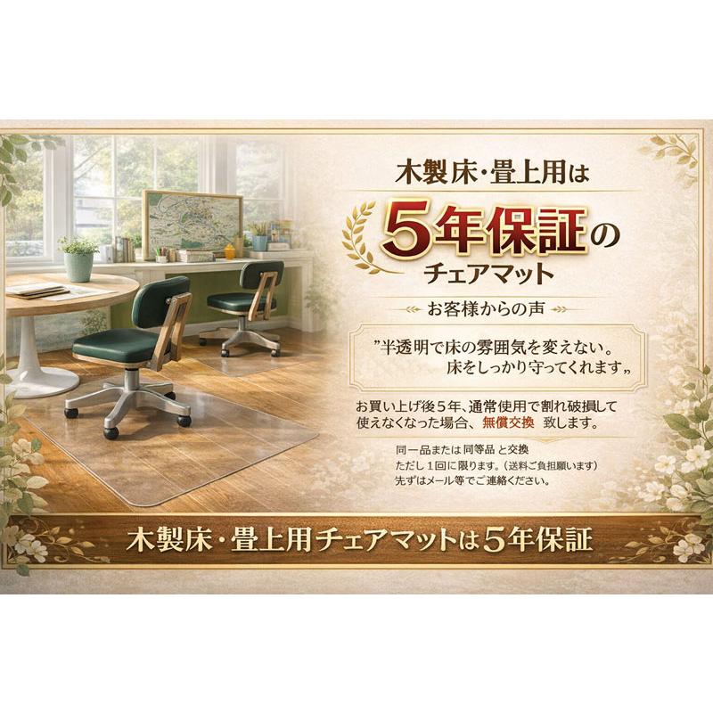ドイツ製】90×120cm 5年保証 半透明 チェアマット 床保護 デスク下