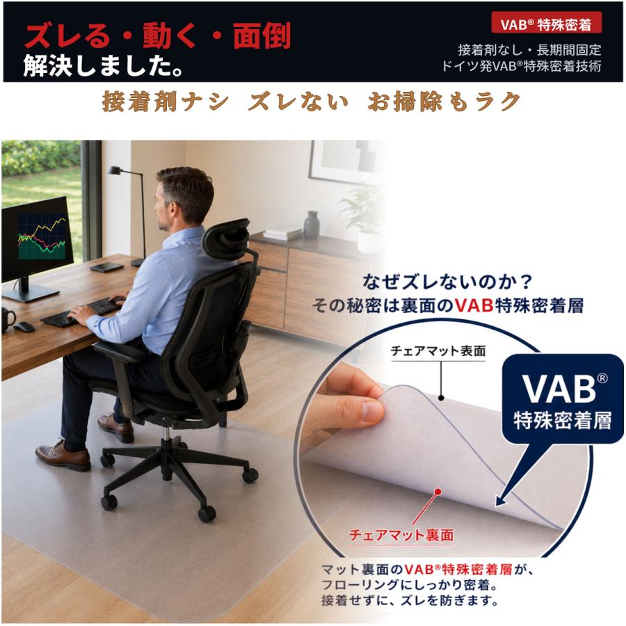 ドイツ製】150×120cm 5年保証 半透明 チェアマット 床保護 デスク下