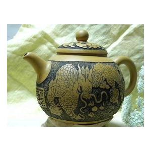 運気のいい飛翔龍紫砂高級茶器 中国伝統工芸品熟練作家一手彫り
