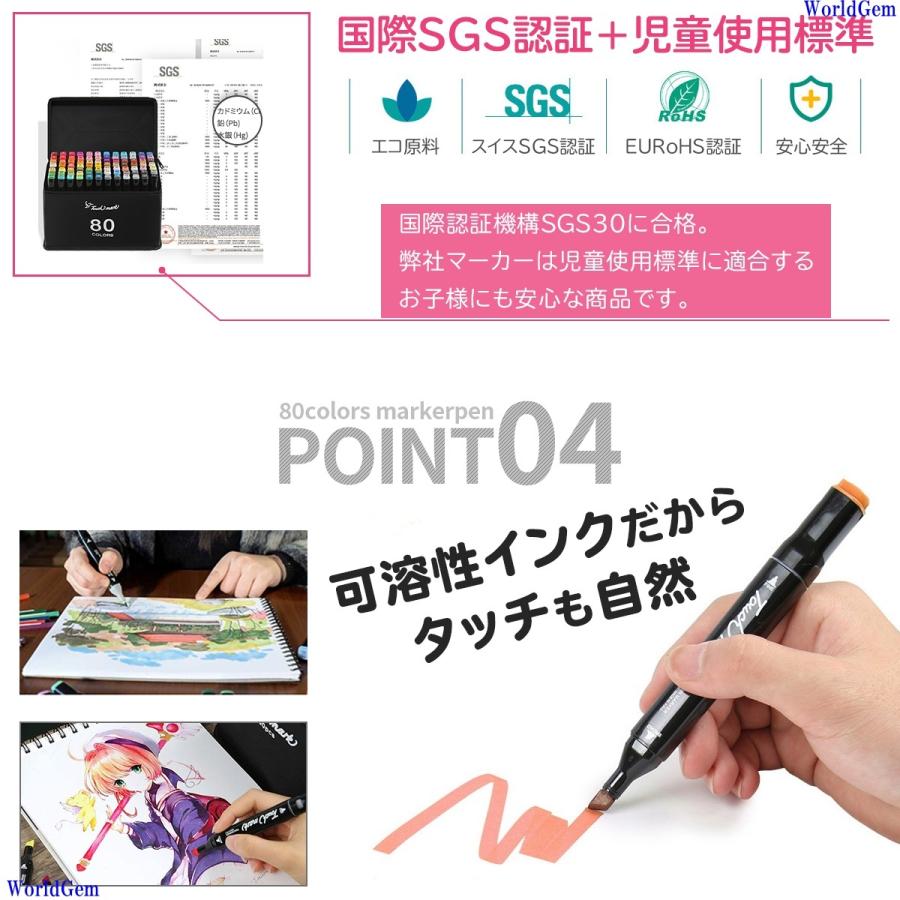 マーカーペン 80色 誕生日 プレゼント イラストマーカー アルコールマーカー 蛍光マーカー サインペン ツインマーカー 太字 細字 イラスト 漫画 絵画 塗り絵 Highlighter80colors Mkb003 World Gem 通販 Yahoo ショッピング