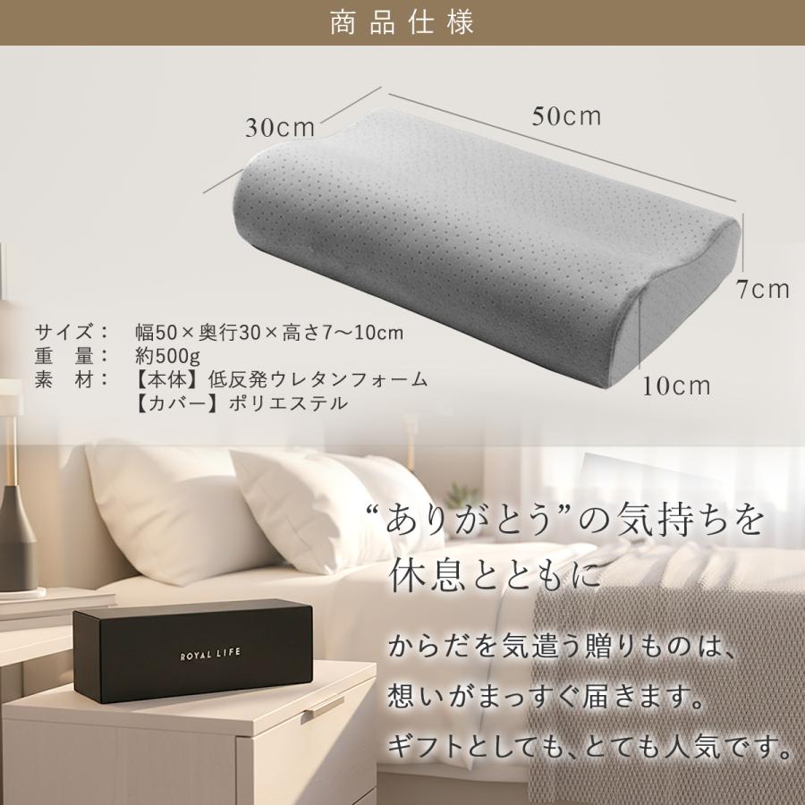 Royal Life 低反発枕 肩こり 首こり 二度寝注意枕 フラット まくら