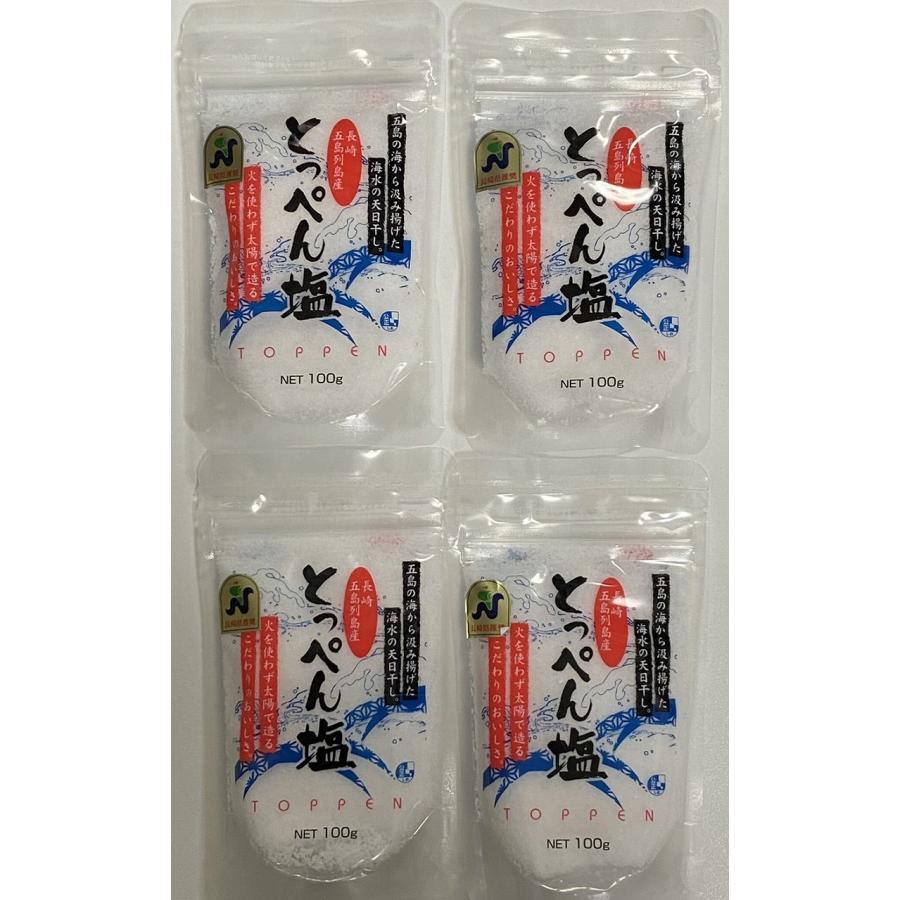 ☆お買得☆【長崎上五島謹製】完全天日干しの「とっぺん塩」100g×4 