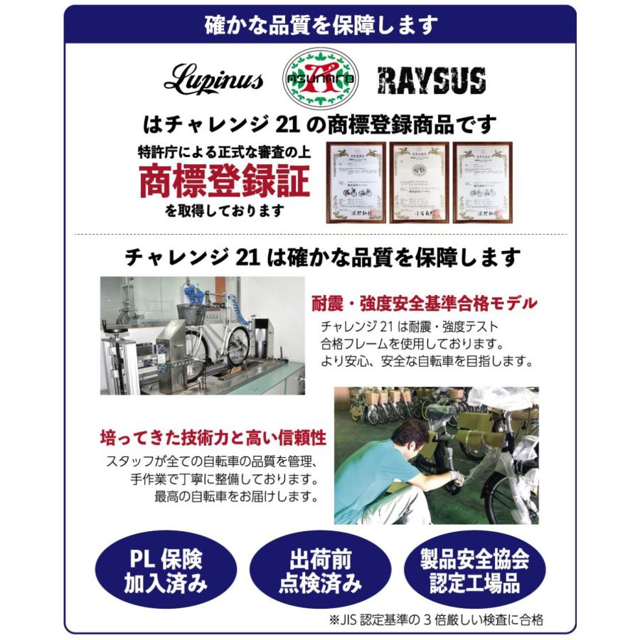 自転車 26インチ おしゃれ Lupinus(ルピナス)LP-266VA  着脱籐風スライド後バスケットセット LEDオートライト シマノ製6段変速 東京・神奈川・大阪送料無料！ | Lupinus | 15