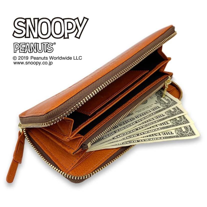 Peanuts Chama Shop レディースファッション 財布 女性 財布 レディース スヌーピー 長財布 プレゼント 革小物 革 ファスナー ラウンド ロングウォレット かわいい レザー ママ 人気