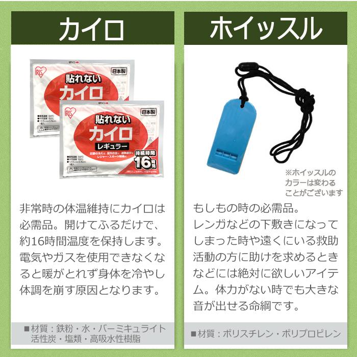 防災グッズ 防災セット 1人用 必要なもの 31点 セット 非常用 リュック 307-d 中身 ライト トイレ ベッド 非常食 食料品 水 防災用品｜chama-shop｜14