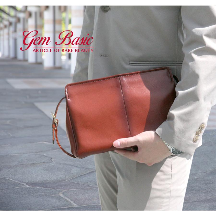 セカンドバッグ クラッチバッグ 日本製 豊岡製 gem basic 本革 角型