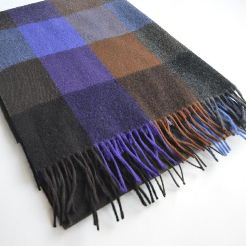 Joshua Ellis(ジョシュア エリス) SEVEN COLOUR BLOCK CHECK STOLEの画像