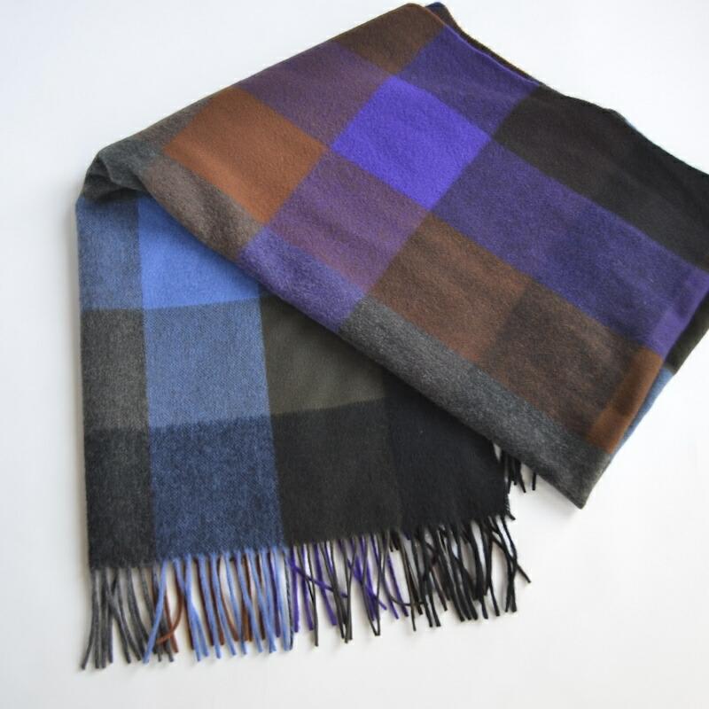 Joshua Ellis(ジョシュア エリス) SEVEN COLOUR BLOCK CHECK STOLEの画像