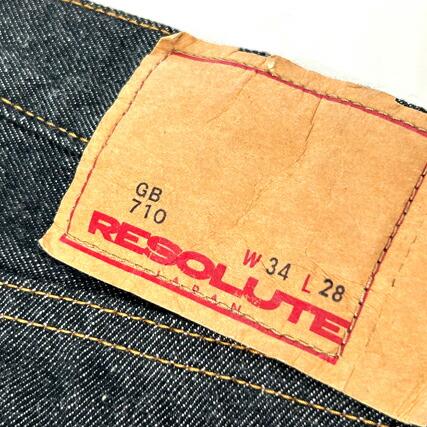 RESOLUTE リゾルト GB710 W33 L29 新品同様 送料無料】通販 アメカジ 札幌 RESOLUTE リゾルト 15周年 GB710