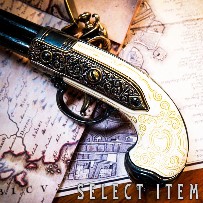 1680年3バレルイタリアフリントロック式ピストル1016/G : CHAMBER OF