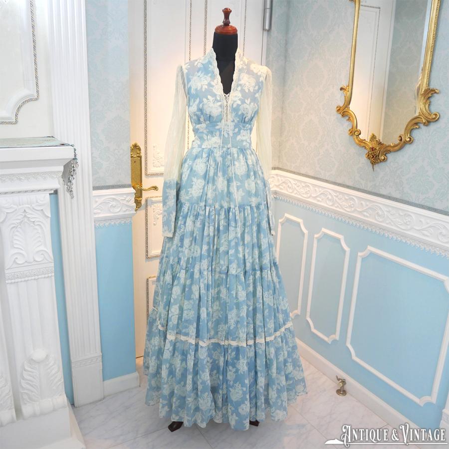 狛 GUNNE SAX フローラルパターン 長袖ロングワンピース GUNNE SAX フローラルパターン 長袖ロングワンピース ドレス