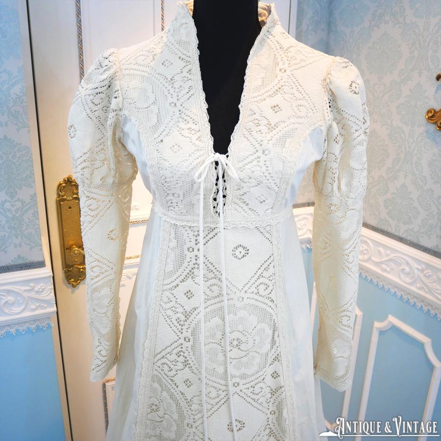 GUNNE SAX 70s ヴィンテージアイボリーモスリンドレス : CHAMBER OF  