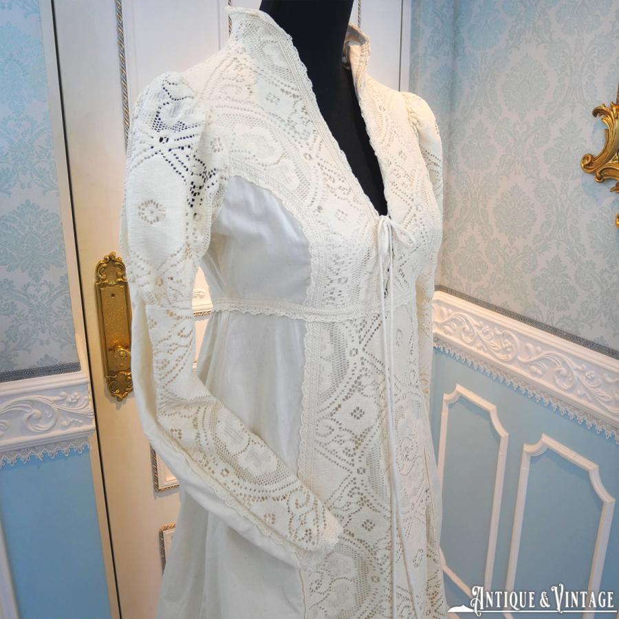 GUNNE SAX 70s ヴィンテージアイボリーモスリンドレス : CHAMBER GUNNE SAX 70s ヴィンテージアイボリーモスリンドレス : CHAMBER