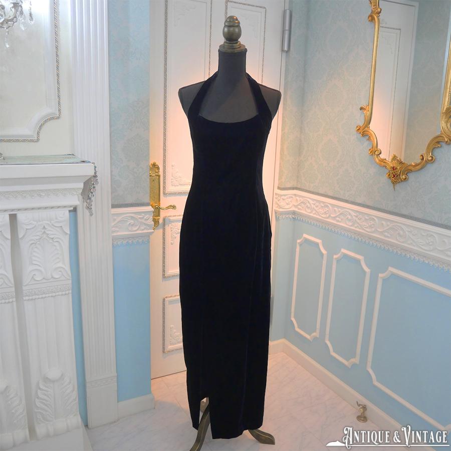 GUNNE SAX 90s ヴィンテージブラックベロアイブニングドレス : CHAMBER  