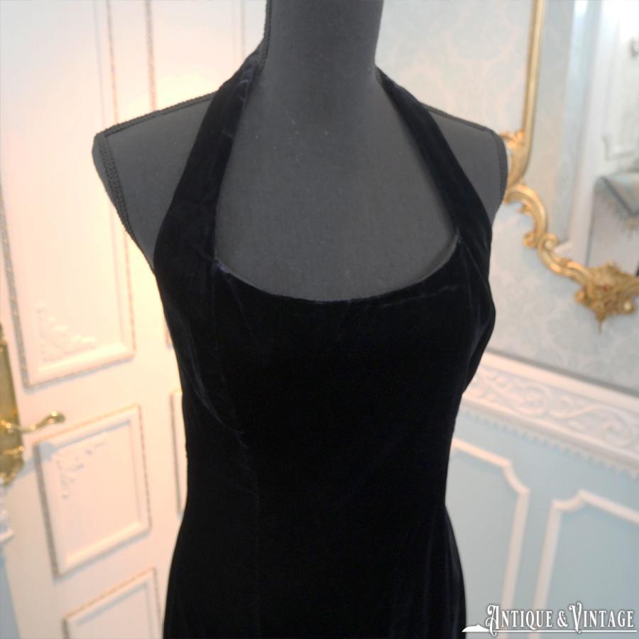 GUNNE SAX 90s ヴィンテージブラックベロアイブニングドレス : CHAMBER  