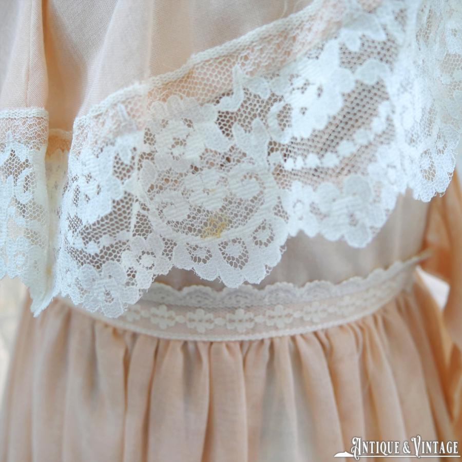 GUNNE SAX 70s ヴィンテージペールピンクロマンチックドレス : CHAMBER 