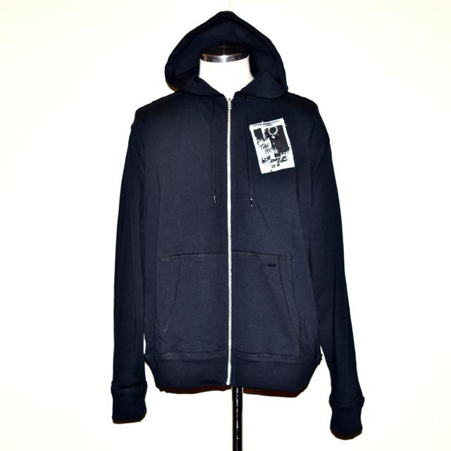 RAF SIMONS x FRED PERRY ラフ・シモンズ x フレッドペリー SJ9045 PRINTED PATCH ZIP THROUGH HOODED SHIRT BLACK ブラック｜chambray-store