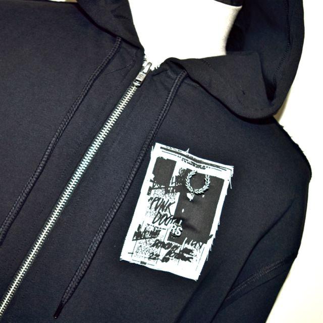 RAF SIMONS x FRED PERRY ラフ・シモンズ x フレッドペリー SJ9045 PRINTED PATCH ZIP THROUGH HOODED SHIRT BLACK ブラック｜chambray-store｜02