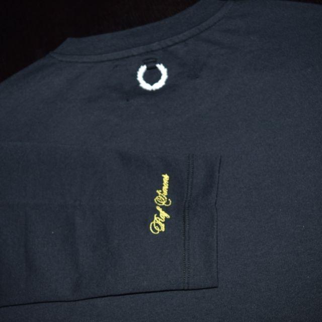 RAF SIMONS x FRED PERRY ラフ・シモンズ x フレッドペリー SM8136 EMBROIDERED SLEEVE LONG SLEEVE T-SHIRT BLACK ブラック｜chambray-store｜04