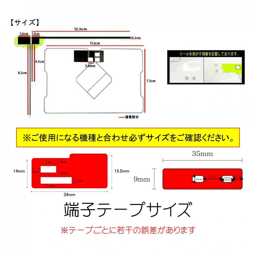 フィルムアンテナ カーナビ用 フィルムアンテナセット GPS一体型＆L型 フルセグ対応 汎用品 メール便 送料無料｜chameleon-jp｜02