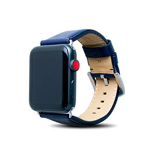 新しいコレクション Alto (Navy) 革ストラップ 44/42mm Watch Apple イタリアの本革を手作 ネックストラップ
