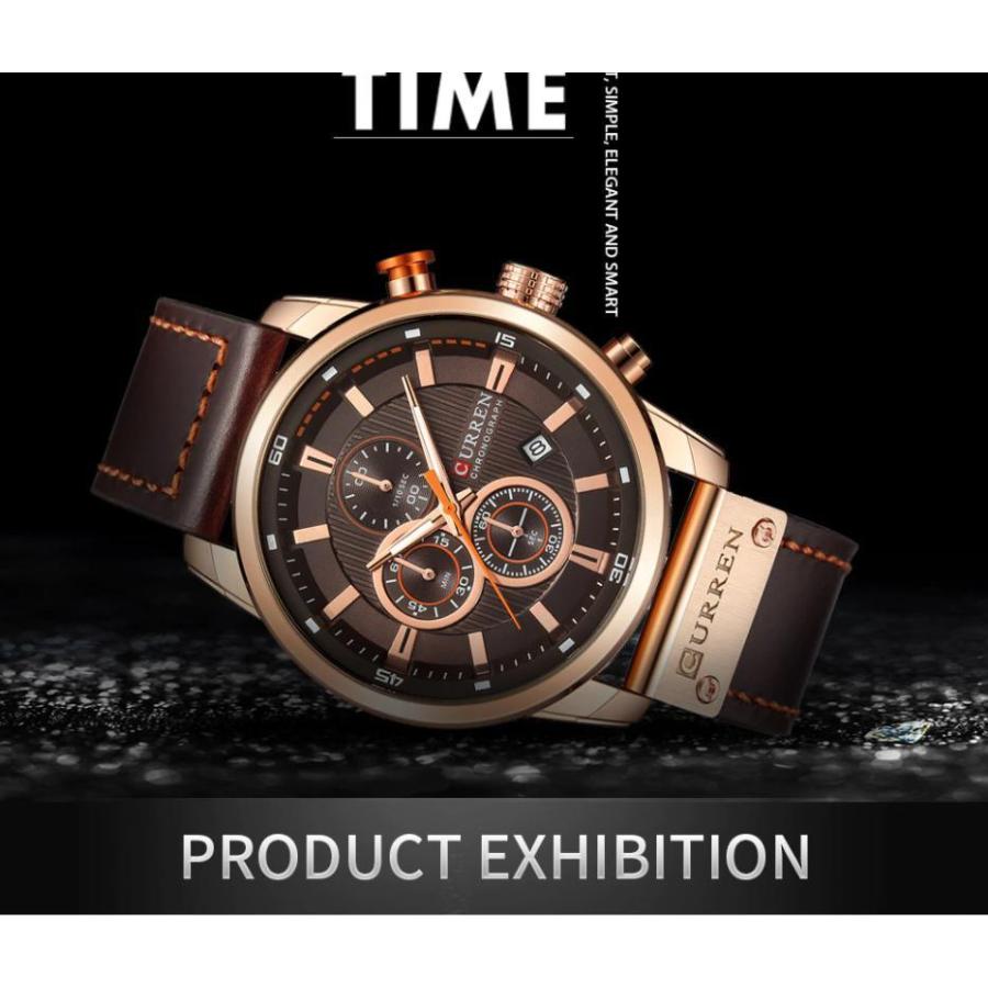 腕時計 メンズ CURREN 海外ブランド 高級 クロノグラフ ウォッチ 防水 