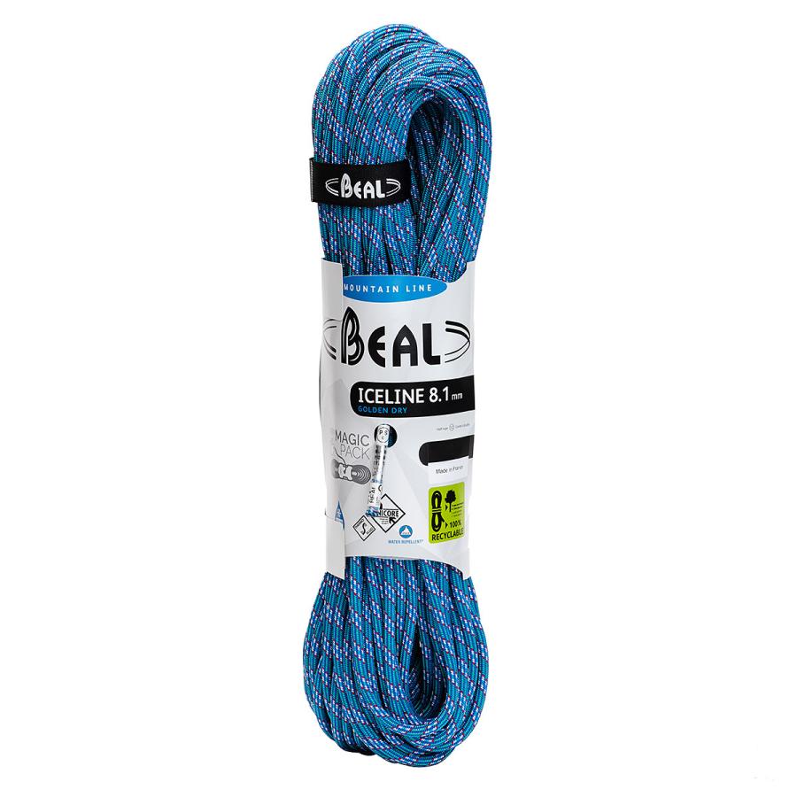 ロープ BEAL ベアール 8.1mm アイスライン ユニコア 60m ゴールデン 