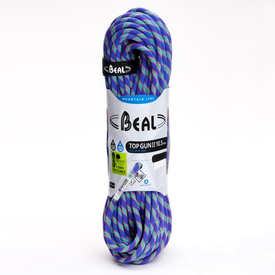 ロープ BEAL ベアール 10.5mm トップガン2 ユニコア 50m ゴールデン 