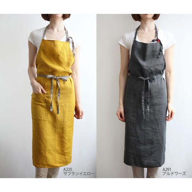 エプロンおしゃれ リネン レディース 女性 ロング シンプル ナチュラル 無地 かわいい リネンエプロン マノン 3895 シャンデレスト 通販 Yahoo ショッピング