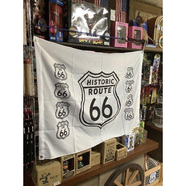 ルート66 HISTORIC ROUTE66フラッグ （ホワイト）ルート66雑貨