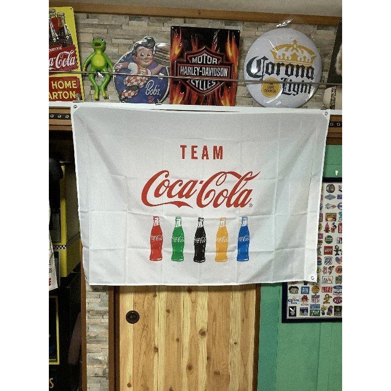 コカコーラ　フラッグ　TEAM Coca-Cola  (5Color) PJ-OL02 コーラ雑貨 アメリカン雑貨｜champ002｜02