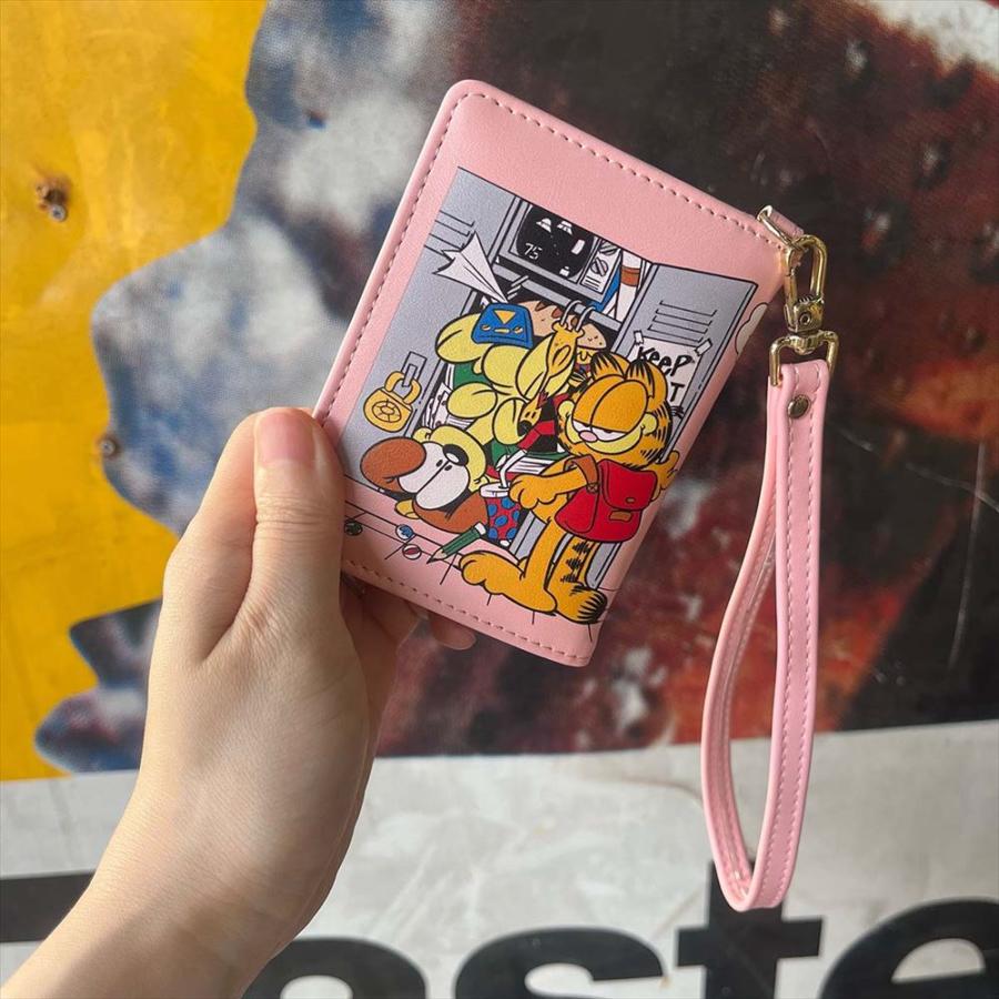 ガーフィールド（GF-00096-1 ピンク）パスケース 定期入れ 手帳型 二