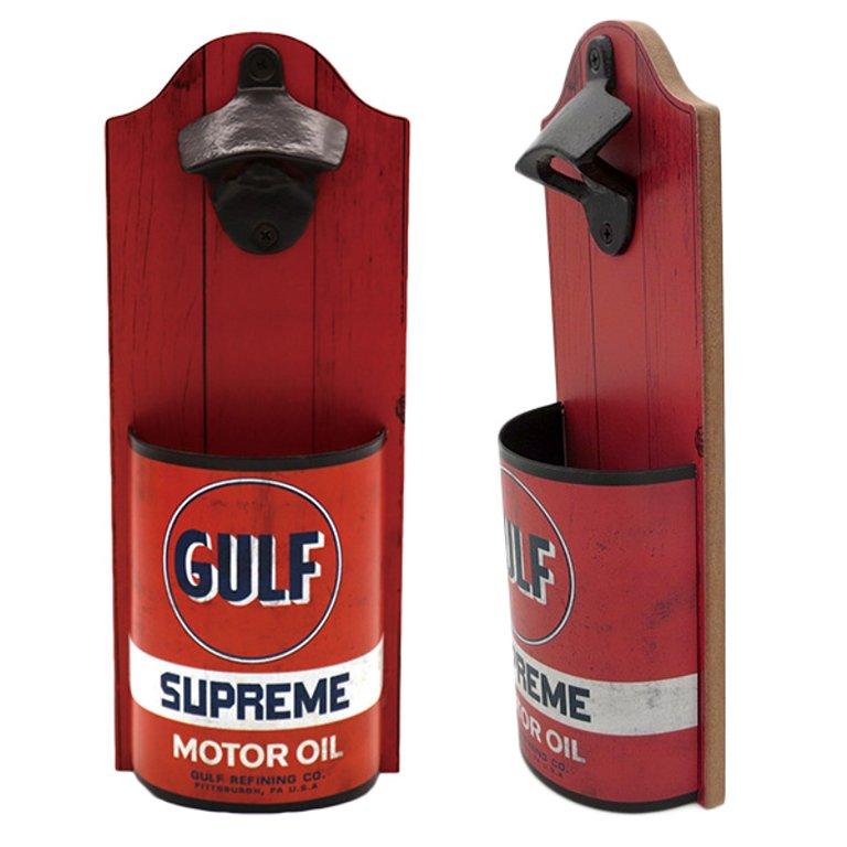 GULF SUPREME MOTOR OIL ヴィンテージ オイル缶 ボトルオープナー