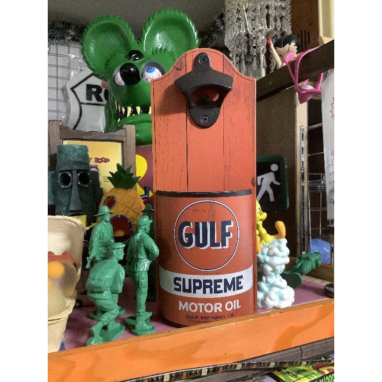 美術品・アンティーク・コレクション Gulf ☆オイル缶＆キーリング