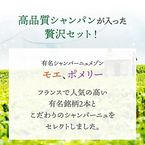 シャンパン シャンパンセット モエ ＆ ポメリー 入 特選シャンパン3本セット 第17弾 シャンパーニュ 1本/5,300円 送料無料 浜運Aの画像