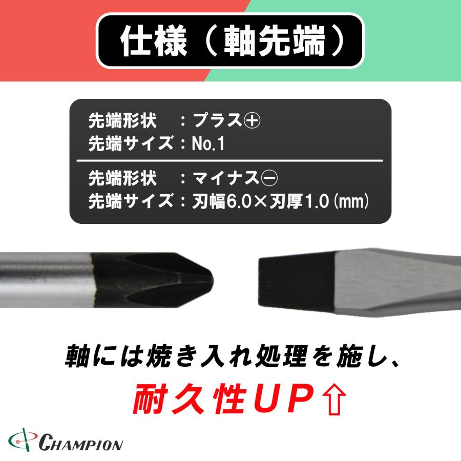 貫通ドライバーセット 2本セット (+1・-6.0)×75 プラス マイナス 1番