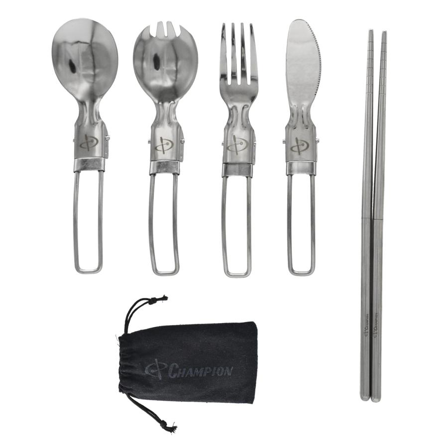 折りたたみ カトラリーセット 5点セット 収納袋付き 箸 ナイフ