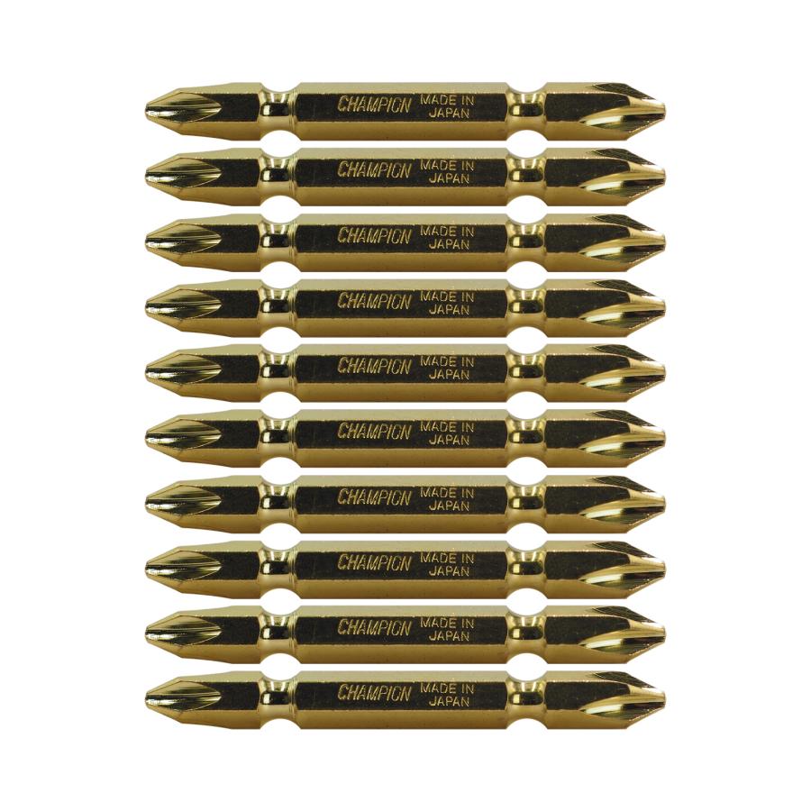 両頭ビット ゴールド +2×65 10本組 プラス 六角軸 マグネット