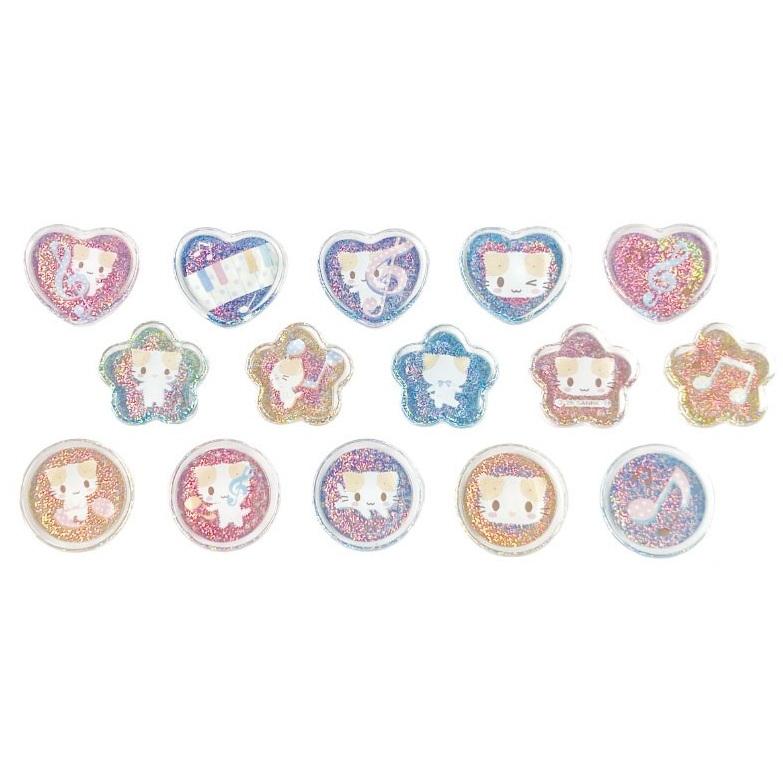 サンリオ マシュマロみたいなふわふわにゃんこ オヤツグラスオンプ コップ 音符 新品】マシュマロみたいなふわふわにゃんこ クリスタルシール（音符