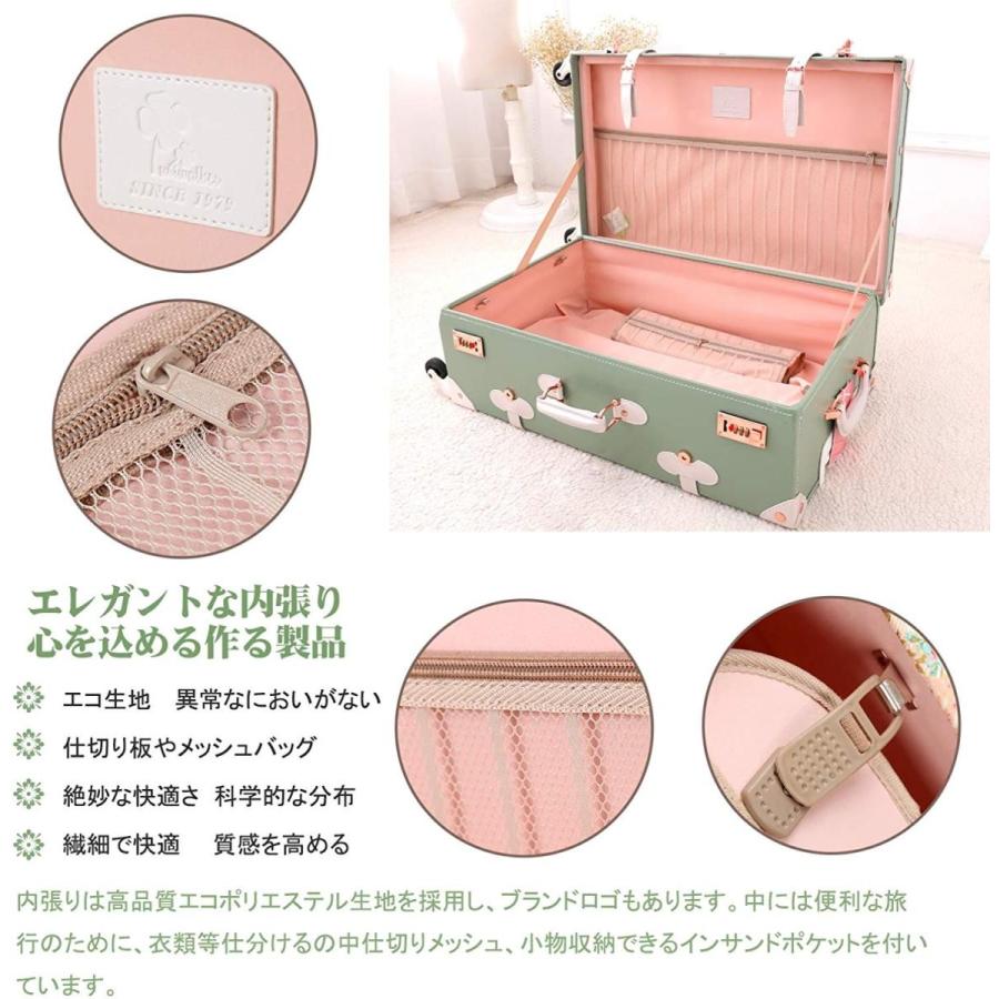 お礼や感謝伝えるプチギフト のスーツケース キャリーケース 可愛い トランクケース レトロ Suitcaseキャリーバッ グ おしゃれ 360四輪静音キャスター 消音設計 高品質最も優遇の