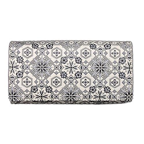 日本全国送料無料 浅草文庫 友禅染 かぶせ 長財布 花菱 はなびし 柄 江戸小紋 カブセ 財布 フラップ 文庫革 モノトーン 売り切れ必至 Www Publimotos Com