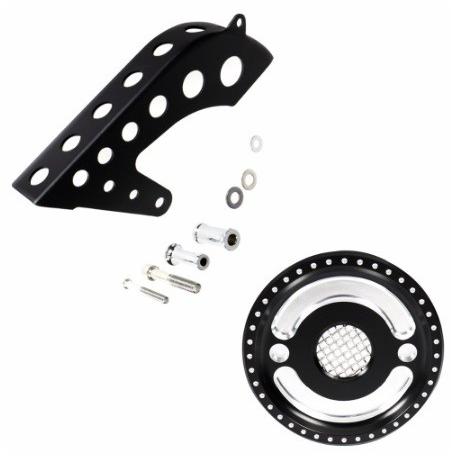 バイクパーツ チェーンケースハーレー スポーツスター フロントプーリーカバー プーリーガードセット 04年 ドリルド 8 ベルト Cacdoodmww クラッチ 駆動系 Pci Edu Pe