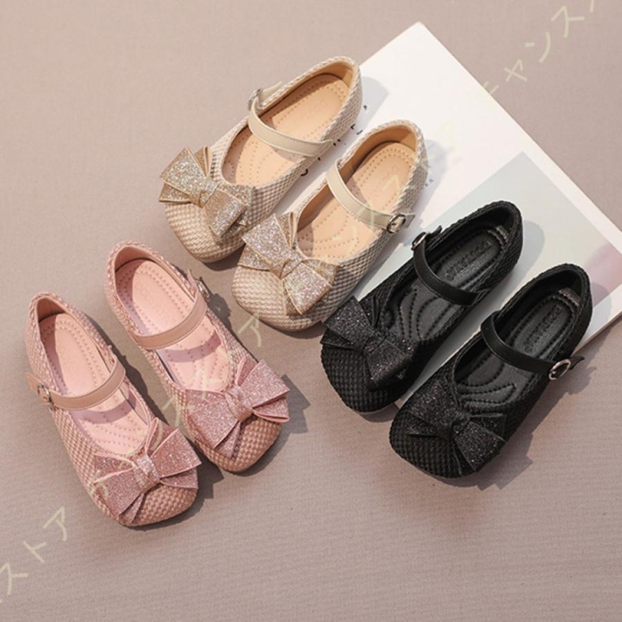 ５５ 以上節約 女の子 ドレスシューズ フォーマル靴 マジックテープ スクエアトゥ 超繊維 リボン キラキラ パンプス キッズシューズ ガールズシューズ ベビーシューズ Gestoci Ci