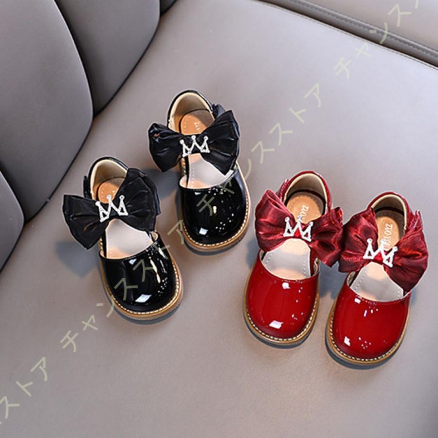 女の子 フォーマルシューズ ドレスシューズ ガールズ フォーマル靴 シューズ 蝶結び ラインストーン マジックテープ ぺたんこ ラウンドトゥ 演奏会 発表会 テレビで話題