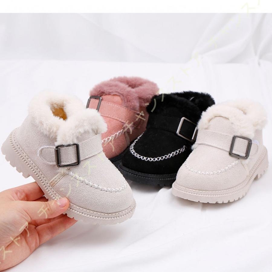 子供ブーツ あったかムートン スノーブーツ ショートブーツ ベビーブーツ キッズブーツ マジックテープ 金属飾り 赤ちゃん ふわふわ 防寒 男の子 女の子