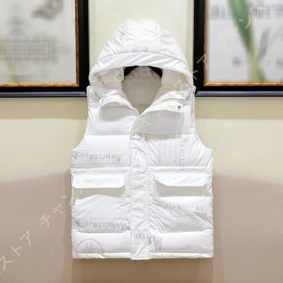 光沢 ダウンベスト ショート ダウンジャケット ノースリーブ フード付き メンズ レディース 上着 中綿ベスト 冬服 学生 暖か 男性 防寒 防寒服 防水 防風対策 本物保証 防水