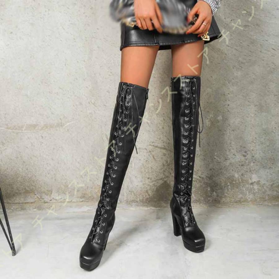 本店は ニーハイブーツ 編み上げ 厚底 サイハイブーツ 大きいサイズ ニーハイ 裏ボア ブーツ 前厚ブーツ ロング レディース 11センチ ハイヒール 春秋冬 かわいい 最終値下 Datalexonline Com Br