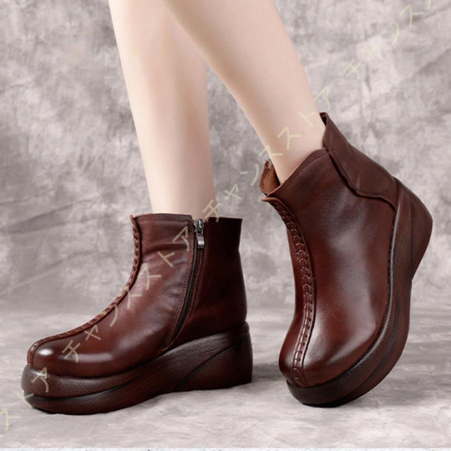 本物 確認 レディース ショートブーティ 秋冬 厚底ブーツ 美脚 おしゃれ 歩きやすい 痛くない シンプル サイドジップ アンクルブーツ 前厚 ストームミドルブーツ 厚底靴 購入超安い Www Superavila Com